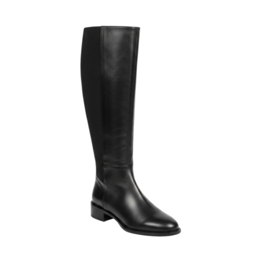 Aquatalia Tall Waterproof Boots Black Leather Stretch Back Calf Women 10